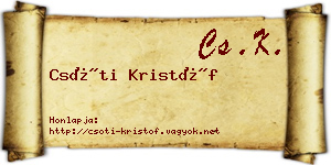 Csóti Kristóf névjegykártya