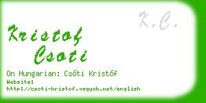 kristof csoti business card