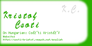 kristof csoti business card